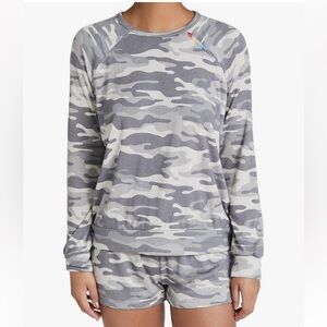 PJ Salvage Women's Loungewear Camo Cool Long Sleeve Top small‎